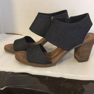 TOMS Black Denim Heels